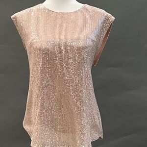 J Crew - Sequin Sleeveless Top - Rose Gold